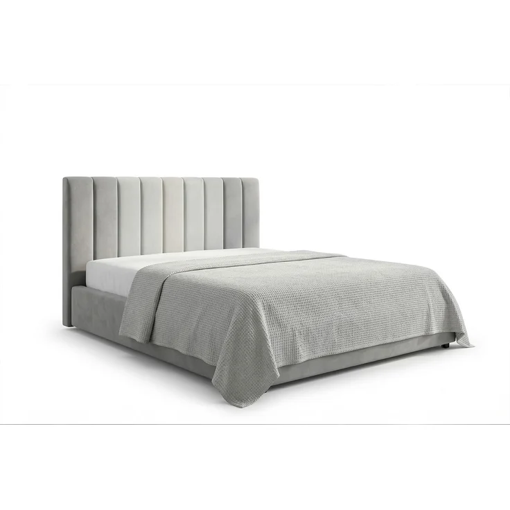 KAWOLA Bett CATTURA Polsterbett Velvet grau 160x200cm mit Lattenrost – Bild 3