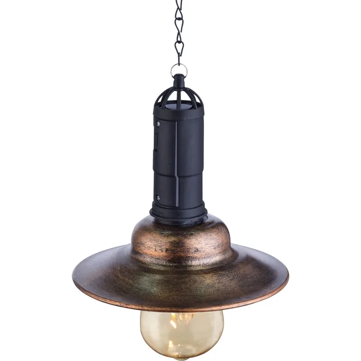 LED Solar Hängeleuchte Metall dunkel, Glas, H 50 cm