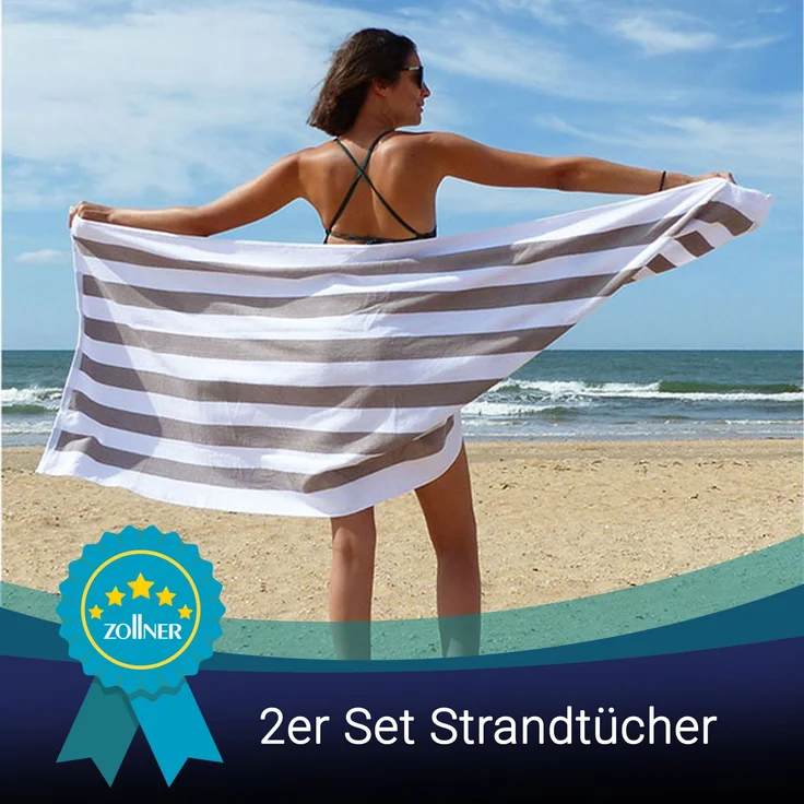ZOLLNER Saunatuch, Zwirnfrottier (2-St), 70x180 cm, 100% Baumwolle, vom Hotelwäschespezialisten, Grau – Bild 6