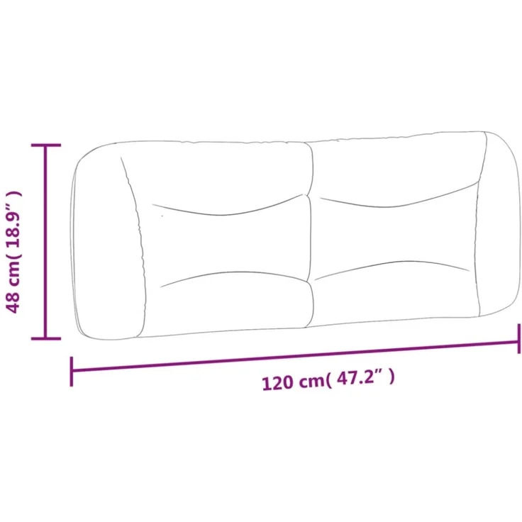 vidaXL Kopfteil-Kissen Creme 120 cm Stoff – Bild 9