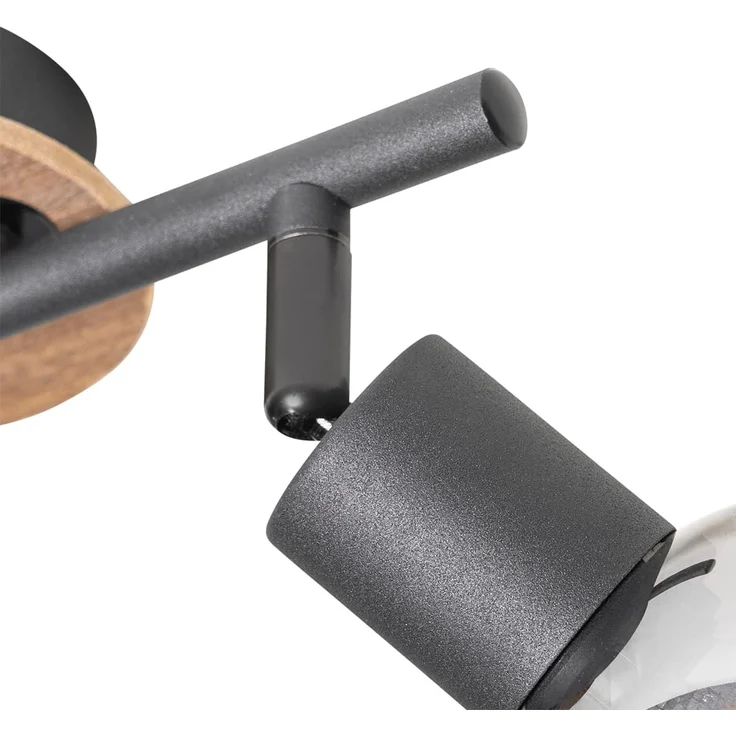 Qazqa LED Aufbaustrahler Vidro, ohne Leuchtmittel, E14, Grau, Modern, Glas, 2-flammig – Bild 6