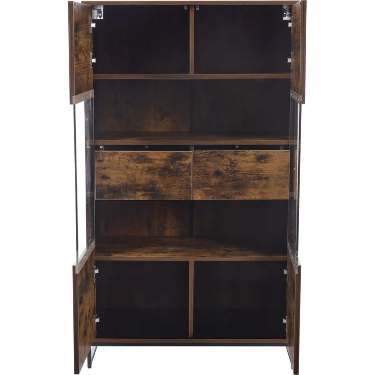 Vitrine 80 x 40 x 138 cm mit LED-Beleuchtung, Acrylfronten und 2 Schubladen – Bild 7