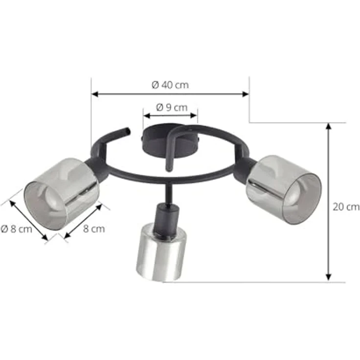 Lindby Deckenstrahler Netty, Glas Alu IP20, 3 x 10 W LED – Bild 5
