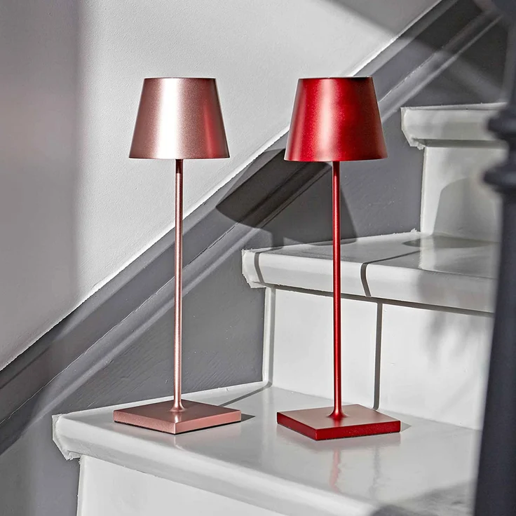 LED Tischleuchte, roségold, Touchdimmer, Akku, H 38 cm – Bild 4