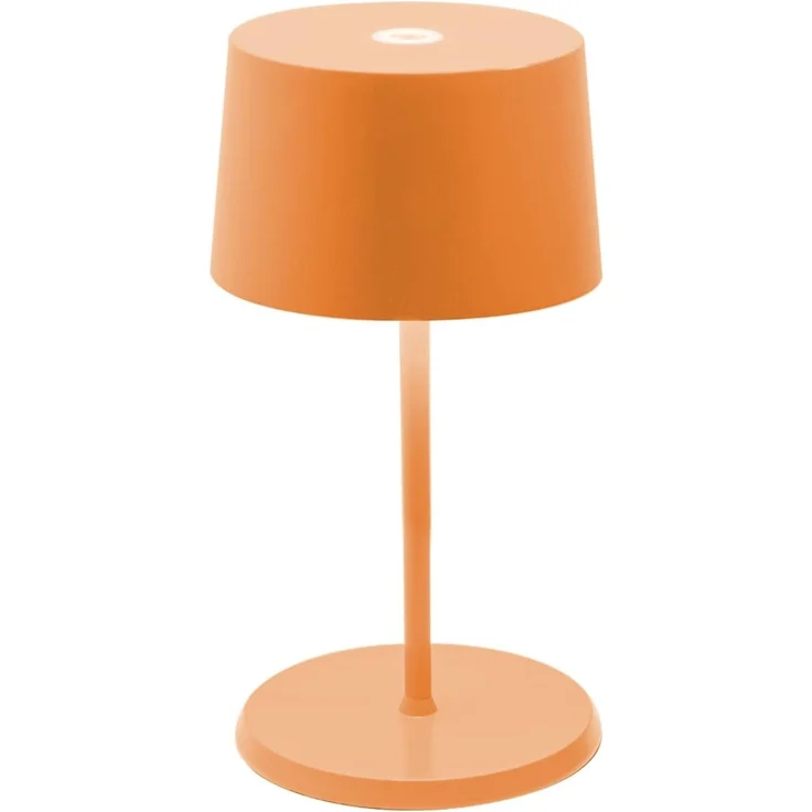 Zafferano, Olivia Mini Lampe, Tragbare und Wiederaufladbare Tischlampe mit Touch Control, Geeignet für Wohnzimmer und Außenbereich, Dimmer, 2700-3000 K, Höhe 22 cm, Farbe Orange – Bild 1