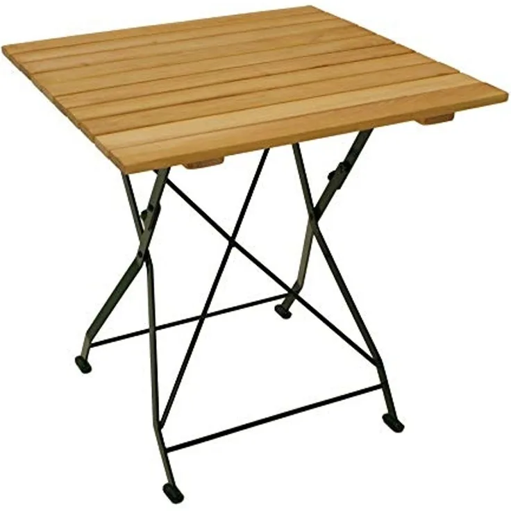 DEGAMO BAD TÖLZ Klapptisch eckig, Metall + Robinie, grün/natur, 70x70cm