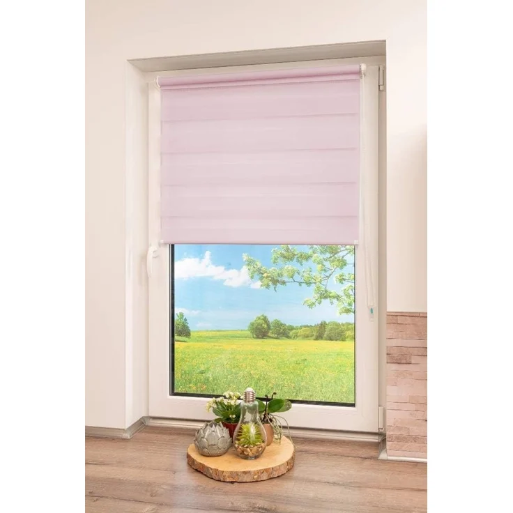 K-Home Klemmfix Doppelrollo Madrid ohne Bohren Pink 80x200 cm (B x L) – Bild 4