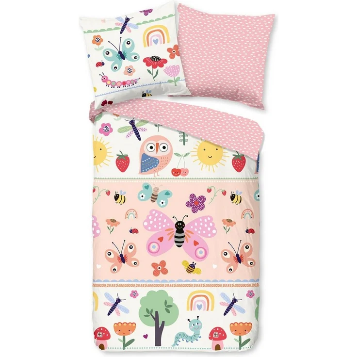 good morning Kinderbettwäsche Rinke, Renforcé, 2 teilig, Baumwolle, Renforcé, Wendeoptik, Kind, Baby, Mädchen – Bild 2