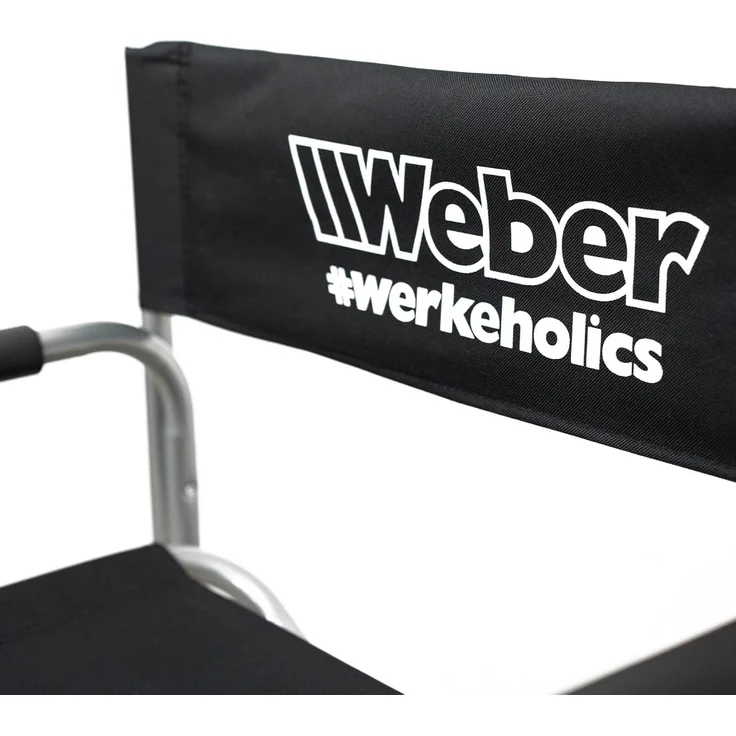 Weber GmbH Klappstuhl Weber #Werkeholics Regiestuhl schwarz (1 St), bis 100kg, XXL Campingstuhl, extra breite Sitzfläche – Bild 4