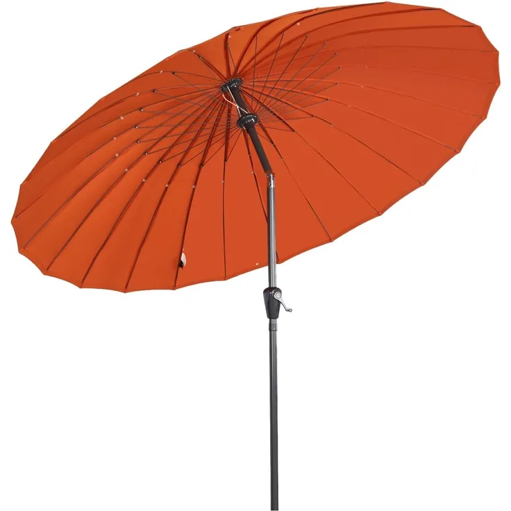 Angel Living Sonnenschirm Terrassenschirm Ø 250cm, Rund Shanghai Stil, UV-Schutz 50+, mit Kurbel, ideal für Garten, Terrasse, Hof und Pool