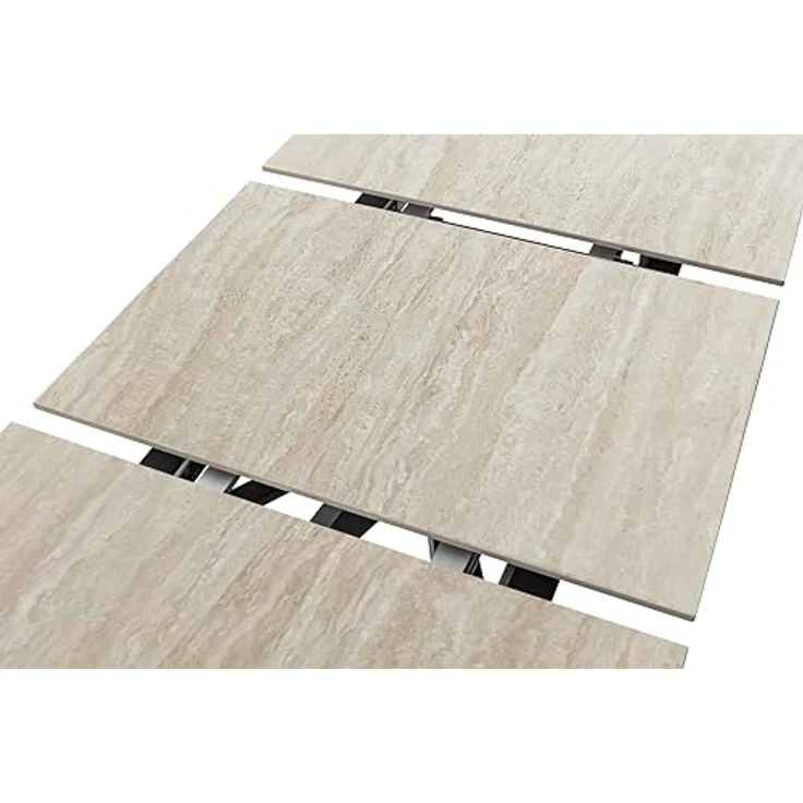 CERRITO Auszugstisch - Beige-marmoriert / Schwarz-matt-lackiert – Bild 10