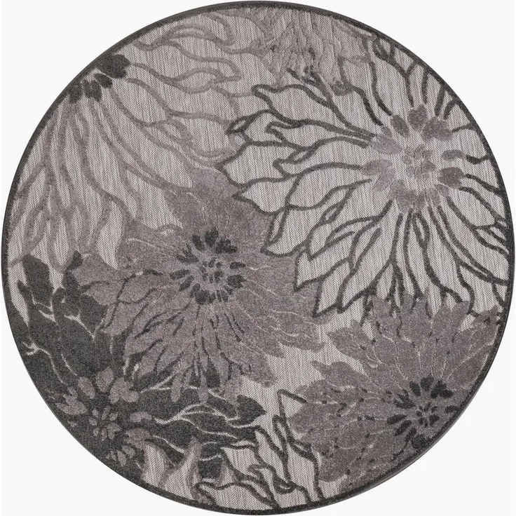Sanat Teppich Floral 2 Outdoor, rund, Höhe: 6 mm, In- und Outdoor geeignet, florales Design, Balkon, Terasse