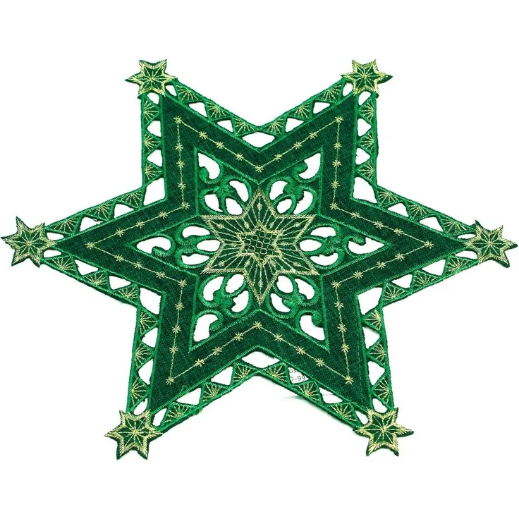 Haus und Deko Tischdecke Sterne Weihnachten Deckchen Advent bestickt Untersetzer Mitteldecke (1-tlg)