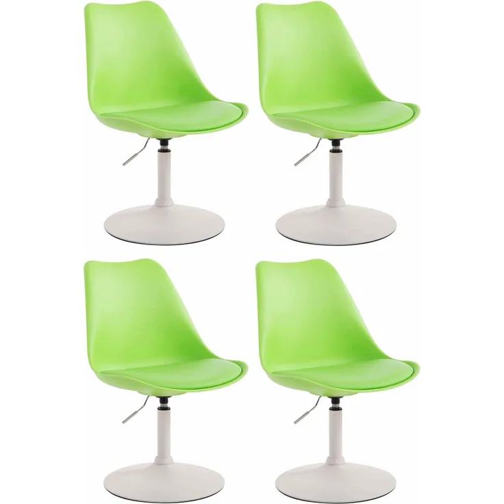 CLP 4er Set Esszimmerstühle Maverick Kunststoff drehbar und stufenlos verstellbar,grün weiß