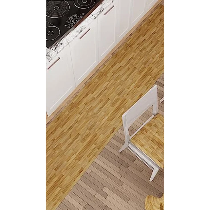 PETTI Artigiani Italiani - Teppich für Küche, rutschfest, waschbar, Läufer für Küche, Teppich, Küchenläufer, 52x240 cm, Design Parkett 02, 100% Made in Italy – Bild 3