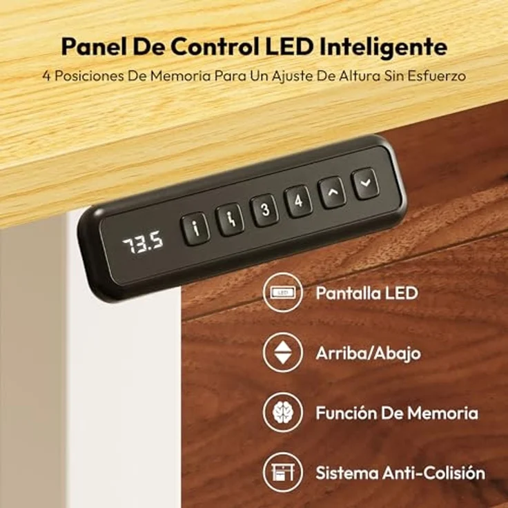 SANODESK Höhenverstellbarer Schreibtisch 120x60 cm Schreibtisch Höhenverstellbar Elektrisch Ergonomischer Steh-Sitz Tisch Computertisch für Heimbüro Homeoffice(ahorn) – Bild 6