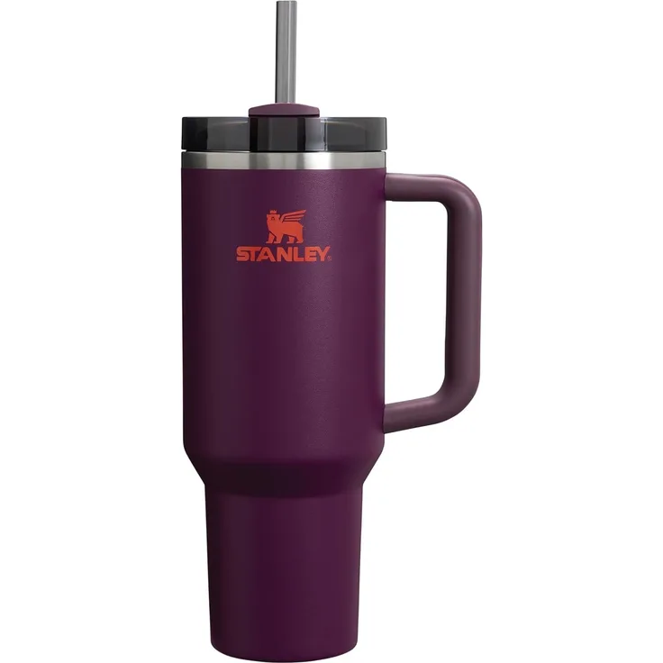 STANLEY Quencher H2.0 FlowState Trinkflasche mit Strohhalm 1.2L - Thermobecher Kühlt 11 Stunden - 48 Stunden Eisgekühlt - Spülmaschinenfest - Thermosflasche BPA Frei - Kaffeebecher To Go - Plum