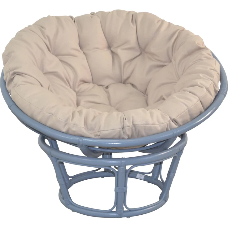 Papasansessel, Relaxsessel aus Rattan handgearbeitet, Ø 100cm, grau – Bild 2