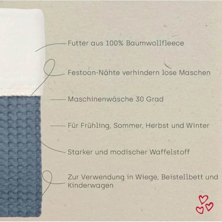 Koeka Amsterdam Waffel Babydecke - Größe 100 x 75 – Bild 4