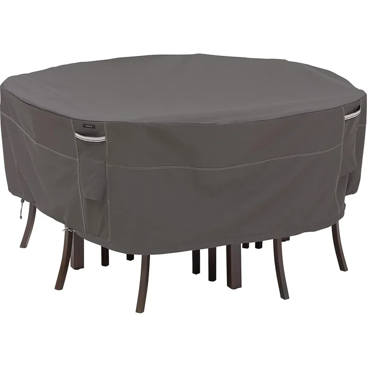 Classic Accessories Ravenna Hochwertige Möbelabdeckung-Schutzhülle für runde Garten-Essgruppe M