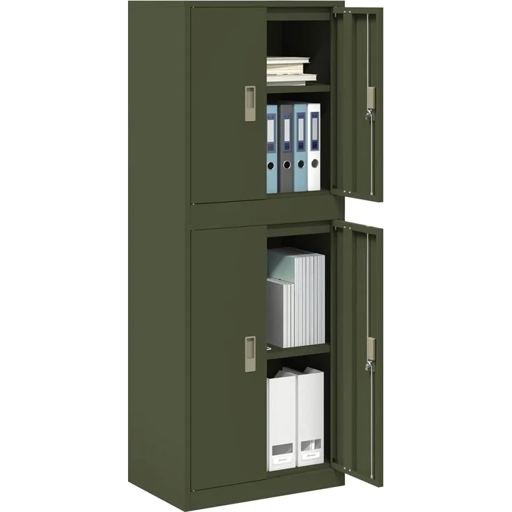 vidaXL Aufbewahrungsschrank 2 stk. Olive Grün 60 x 40 x 160 cm Stahl 3438751 – Bild 3