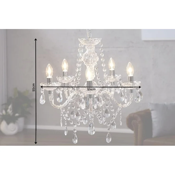 riess-ambiente Kronleuchter CRYSTAL 55cm klar, ohne Leuchtmittel, Hängelampe · Wohnzimmer · Acryl · Schlafzimmer · Barock Design – Bild 7