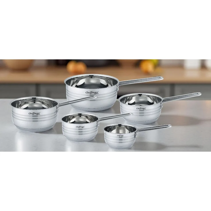 5 teiliges Edelstahl Saucenpfannen-Set - Induktionsgeeignet & Antihaft – Bild 2