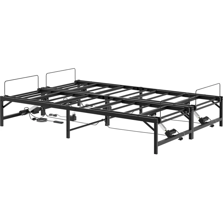 vidaXL Elektrisch verstellbares Bettgestell Schwarz 140 x 190 cm Stahl 3438620 – Bild 5