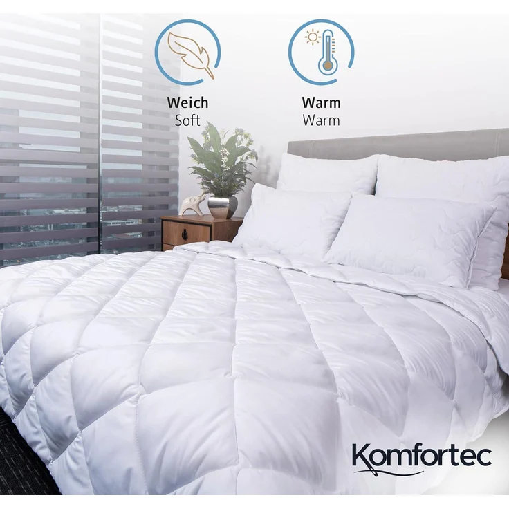 Komfortec Winterdecke 135x200 cm, warme Bettdecke für Winter, Decke Antiallergisch Blanket, Weiß – Bild 8