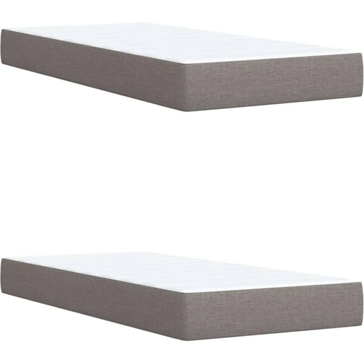 vidaXL Boxspringbett mit Matratze Taupe 200x200 cm Stoff 3287574 – Bild 9