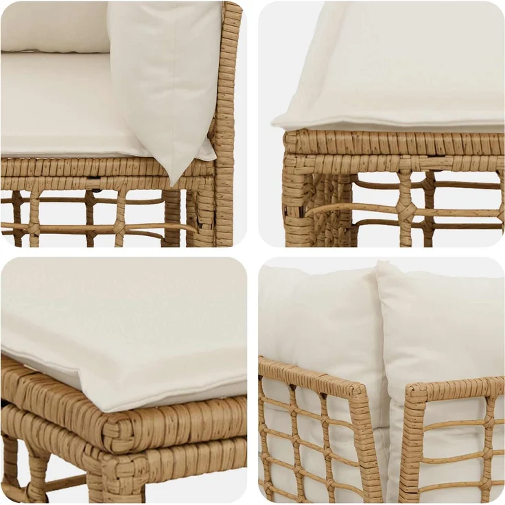 vidaXL 4-Sitzer Garten-Sofa mit linker Armlehne 4 pcs 4-Sitzanzahl 42026734 – Bild 7