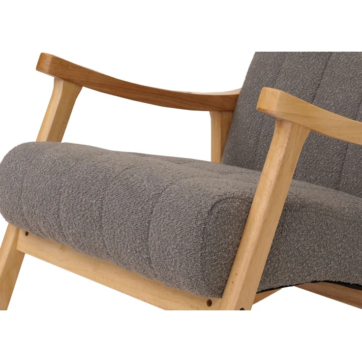 Schaukelstuhl HWC-K10, Relaxsessel, Holz FSC® Stoff/Textil Bouclé (450g/m²) ~ dunkelgrau, Gestell natur – Bild 6