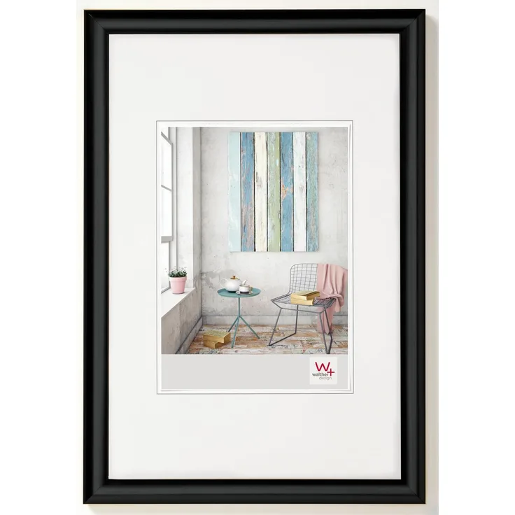 walther design Bilderrahmen schwarz 10 x 15 cm Trendstyle Kunststoffrahmen KP015B