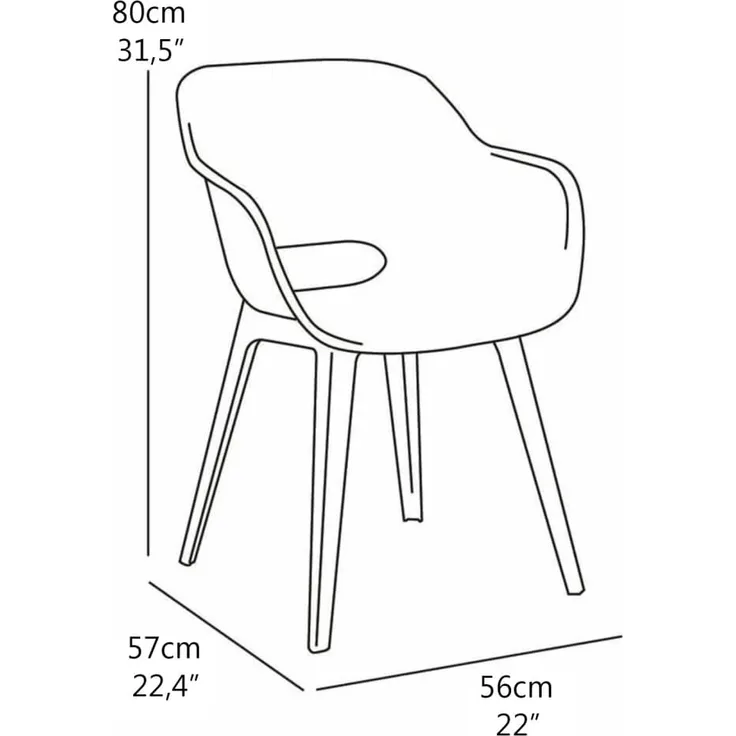 Keter 'Akola' Gartensessel, 2 Stück, Kunststoff vintage grün, 56 x 57 x 80 cm