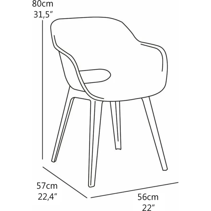 Keter 'Akola' Gartensessel, 2 Stück, Kunststoff vintage grün, 56 x 57 x 80 cm