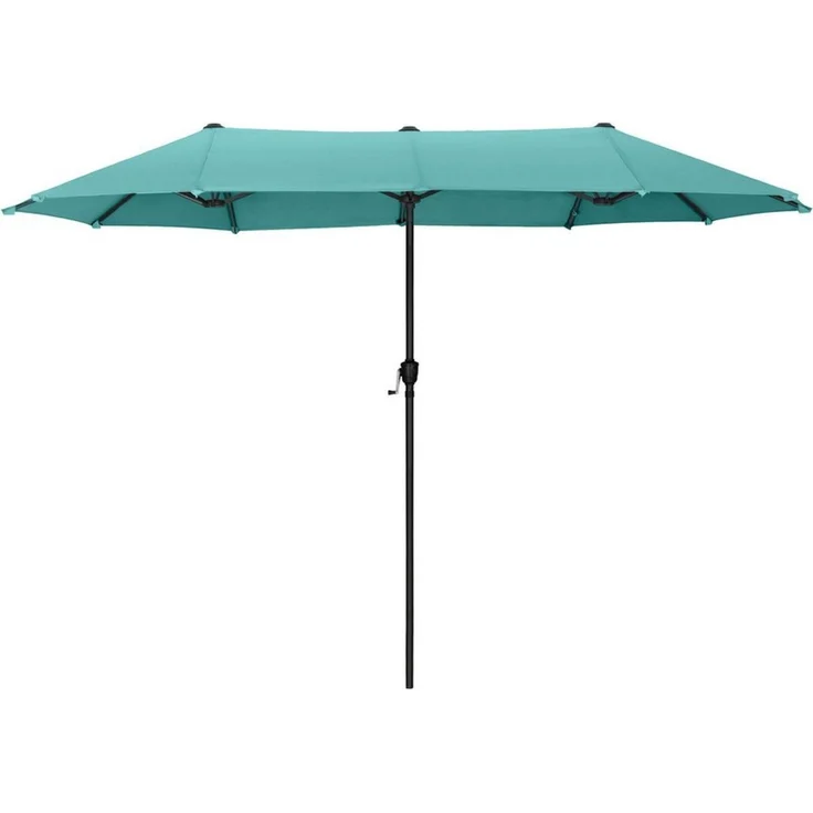 PHI VILLA Sonnenschirm, Balkon Rechteckig Groß Balkonschirm Garten Gartenschirm mit Kurbel UV Schutz Parasol Windfest, Mit der rostfreien Stahlstange und 12 Stahlrippen – Bild 1