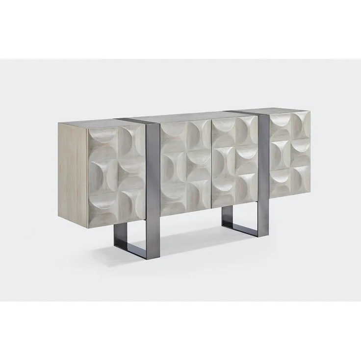 KAWOLA Kommode MARGO, 4 Türen Ulme grau 180/85/40 cm (B/H/T)