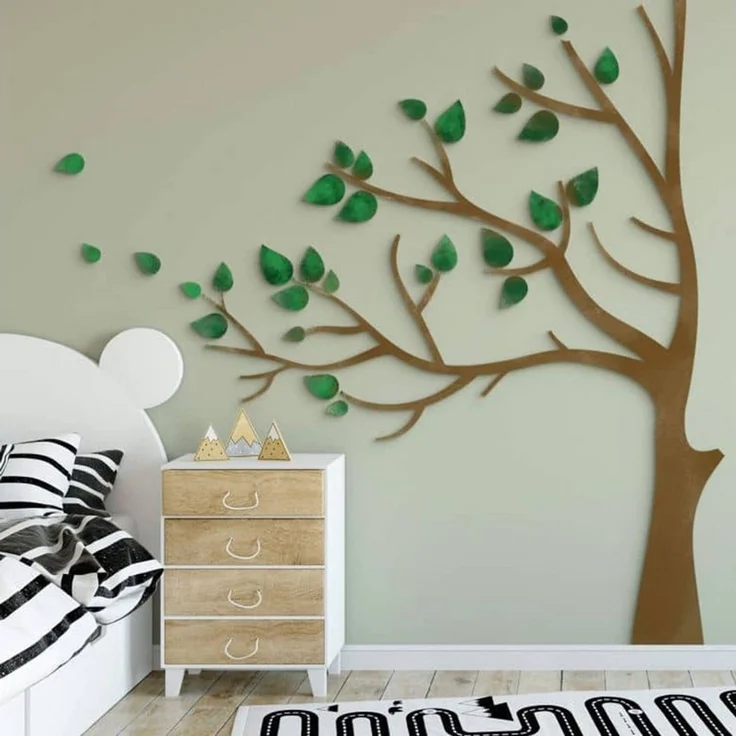K&L Wall Art Holzbild Lebensbaum Kinderzimmer Boho Deko Baum des Lebens, (Holzposter mehrteilig), MDF-Holz Wandbild Kinderzimmer Boho Deko inkl. Wandhalterung – Bild 3