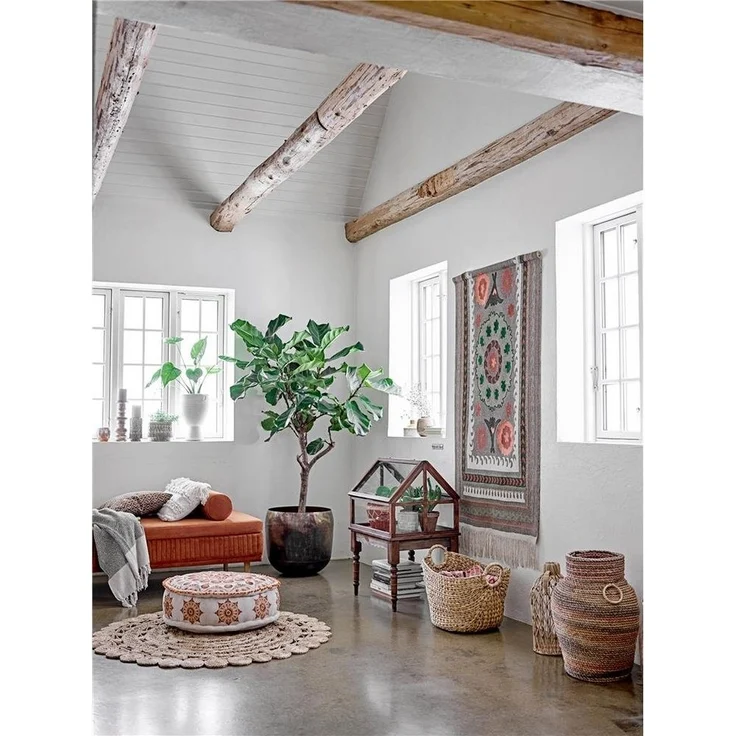 Bloomingville Matt Recycelte Baumwolle Decke 160x130 cm Grau – Bild 3