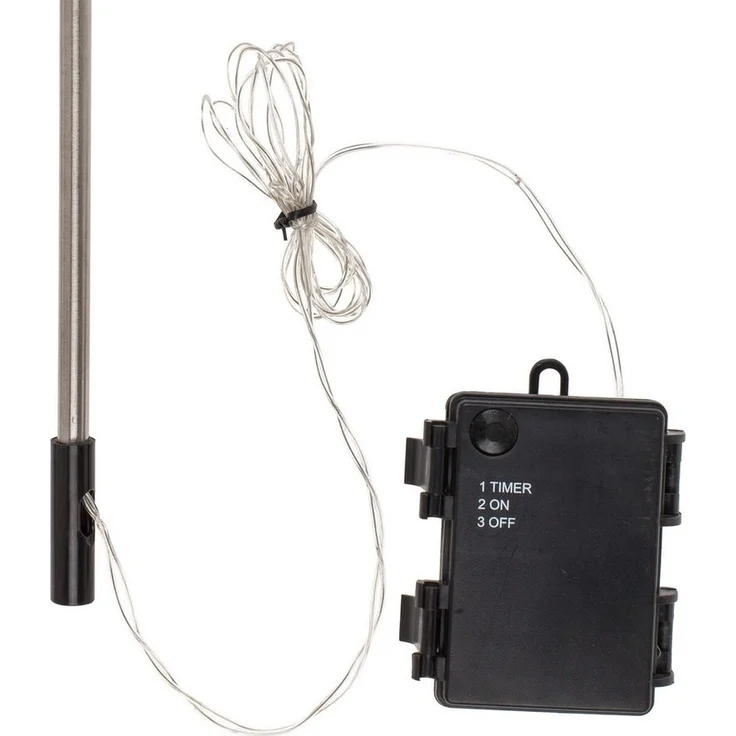 Out of the Blue LED Dekolicht LED Gartenstecker Stern warmweiß 14 LEDs Timer Batteriebetrieb IP44, Timerfunktion, Ein-/Ausschalter, LED, mit 6-Std. Timer, IP44, 14 LEDs – Bild 2