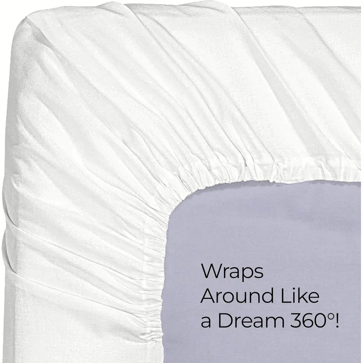 Utopia Bedding Cal King Spannbetttuch – Bettlaken – Tiefe Tasche – weiche Mikrofaser – schrumpft und verblasst Nicht, pflegeleicht, nur 1 Spannbetttuch (weiß) – Bild 6
