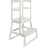 BOMI® Babystuhl Swubi aus Holz für Kinder ab dem Stehalter | Hocker zweistufig extra hoch | Trittschemel, Tritthocker für Mädchen und Jungen | Schemel mit 2 Stufen für Kinderzimmer und Küche