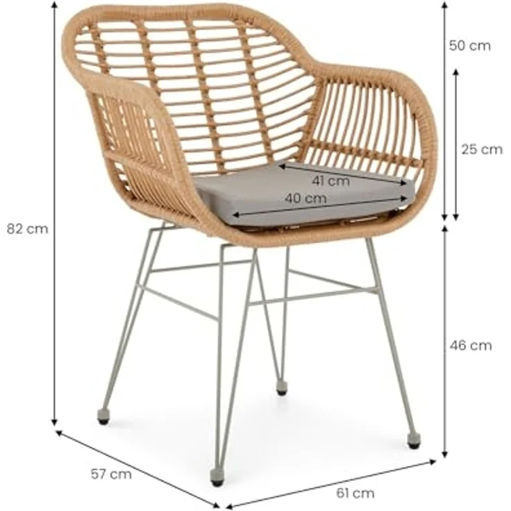 IDIMEX Gartenstuhl PARAMO, In & Outdoor Esszimmerstuhl mit Metallgestell in Rattan Optik braun – Bild 3