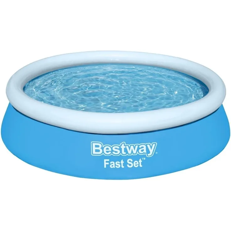 Bestway Fast Set Aufstellpool ohne Pumpe, Ø 183x51 cm, Blau, Rund, 940 Liter, TriTech-Material, Selbstaufbauend, Sicherheitsventil, Inkl. Reparaturflicken