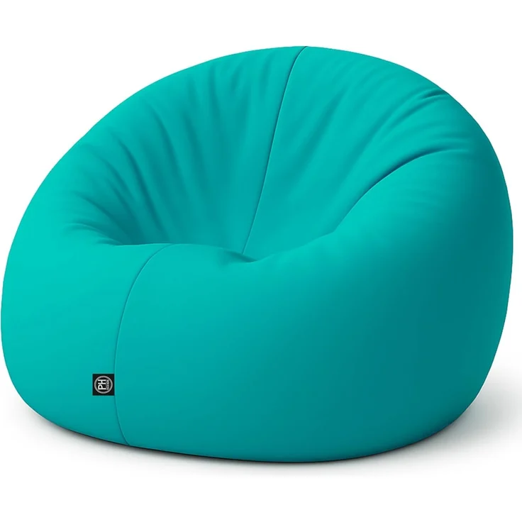 PATCH HOME 2-in-1 Sitzsack Sessel - Gaming Bean Bag mit Reißverschluss - Bereits befüllt, Ergonomisch & Robust für Kinder & Erwachsene - Indoor & Outdoor, Wetterfest (Türkis, 155cm)