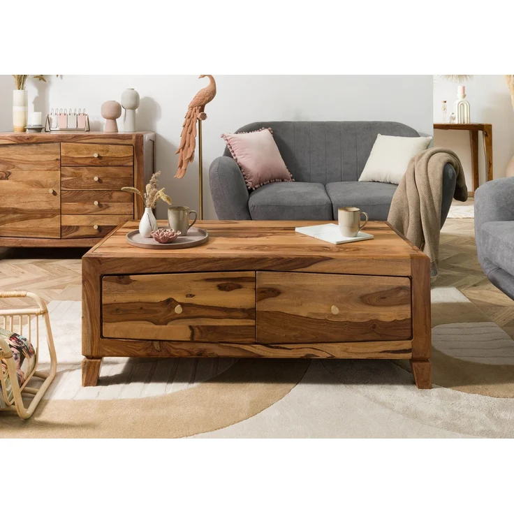 Couchtisch Sheesham 115x60x45 braun lackiert ANCONA #102 – Bild 9