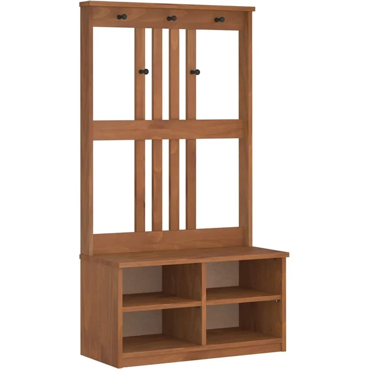 vidaXL Garderobenständer SANDNES 87x40x159,5cm Massivholz Kiefer 4010487 – Bild 2