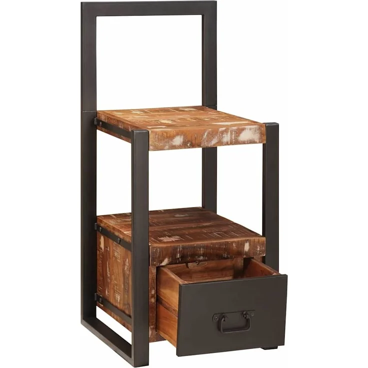 vidaXL Ankleidehaken mit Regal Mehrfarbig Massives upgecyceltes Holz 4015986 – Bild 1