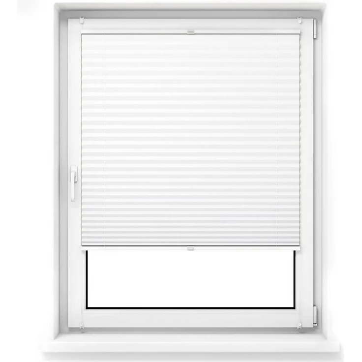 jalousiescout Plissee Pure Plissee Premium, 35x120 cm, weiß, halbtransparent, ohne Bohren, verspannt, Klemmfix, Polyester-Stoff, blickdicht und lichtdurchlässig – Bild 1