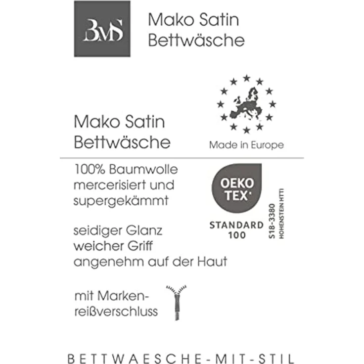 Mako-Satin / Baumwollsatin Bettwäsche uni / einfarbig dark olive Kissenbezug 60x80 cm – Bild 5